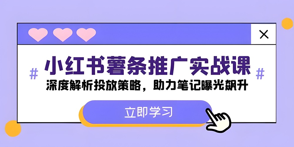 小红薯-薯条推广实战课：深度解析投放策略，助力笔记曝光飙升-金拓资源网