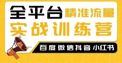 全平台精准流量实战训练营，百度微信抖音小红书SEO引流教程，必做网赚兼职副业项目！-金拓资源网